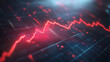 © Yoonnam - red stock market graph line sharply descending against a dark background conveying the theme of economic decline financial instability and market volatility symbolizes anxiety risk and potential loss