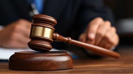 Poster - Employee receiving guidance from a legal advisor on filing an accident claim in the workplace Stock Photo with side copy space