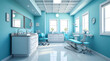 © Sianna - Interior of dental equipment in dentist room in new modern stomatological clinic office. Modern dental clinic and dental care by dentist In a clean in blue color