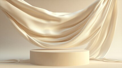 Poster - A white cloth is draped over a pedestal