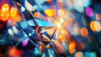 Wall Mural - abstract prism reflections with vibrant bokeh lights.