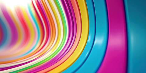 Poster - A colorful rainbow with a blue stripe