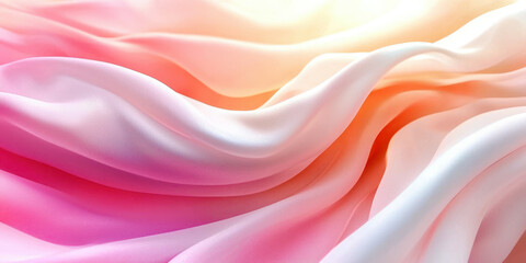 Poster - A pink and white fabric with a wave pattern