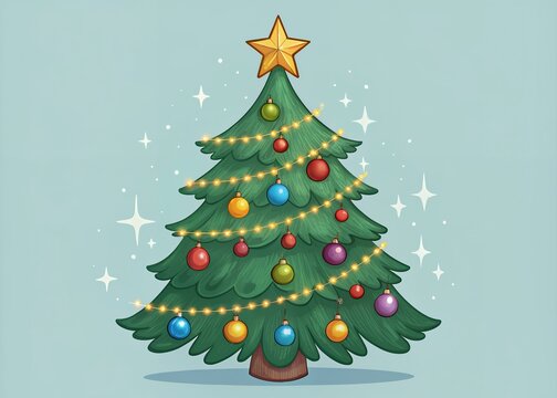 christmas tree with christmas balls Christmas Advent Calendar