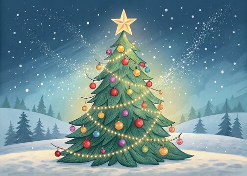 christmas tree in snow Christmas Advent Calendar