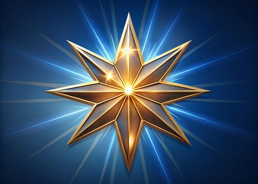 gold star on a blue background Christmas Advent Calendar