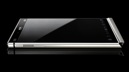 Aufkleber - Sleek Modern Smartphone Displayed on Black Background