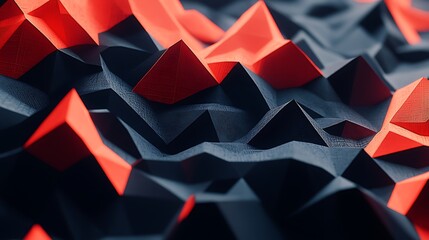 Poster - A close-up of textured geometric peaks in contrasting colors, suggesting depth and dimension.