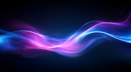 Aufkleber - Colorful abstract waves of light create a mesmerizing pattern against a dark background in this digital artwork