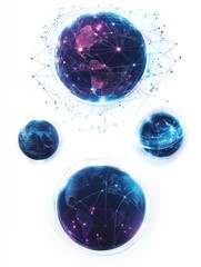 Poster - Global web connection abstract concept vector illustration set. Cloud gaming and security, cyber security engineering, network communication, internet, video streaming online abstract metaphor.