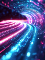 Poster - Abstract digital polygonal 5G background. Internet speed concept. 3D Rendering.