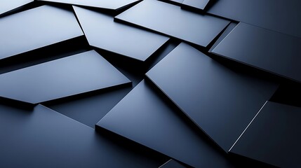 Poster - Abstract arrangement of sleek, dark geometric shapes creating a modern aesthetic.