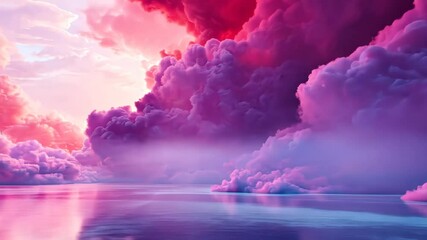 Wall Mural - Dreamlike pink and purple cloudscape reflections