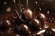 © Tikic - Melting chocolate truffles with glossy caramel splash