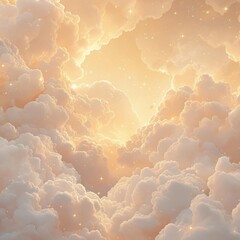 Wall Mural - abstract background of fluffy clouds and golden swirls, gold, patterns, abstract, swirling