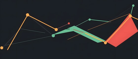 Poster - An abstract representation of data analytics featuring colorful graphs and trends on a dark background, illustrating complex information in a visually appealing way.