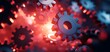 © Ytnart - Close-up of interlocking gears illuminated by dynamic red and blue light, representing machinery and technology in motion. An abstract representation of engineering and innovation.