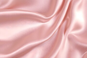 A smooth, pink satin fabric showcasing soft folds and a luxurious texture.