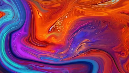 Wall Mural - liquid dreamscape: abstract swirls of vibrant orange, purple, and blue create a mesmerizing visual s
