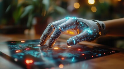 Poster - Robotic Hand Interacting with Futuristic Interface