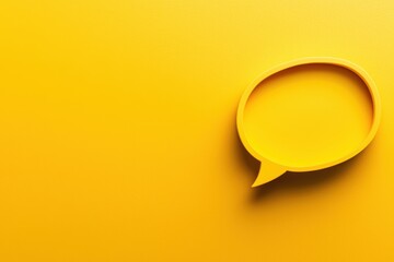 Poster - Vibrant Yellow Background with a Speech Bubble Shape Design
