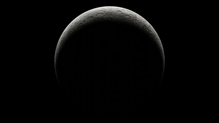 Wall Mural - crescent moon is visible against a dark backdrop, highlighting its textured surface. illuminated par