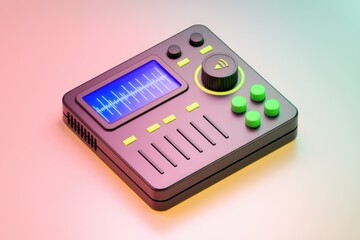 Leinwandbilder - a sleek modern music mixer with a digital display knobs and buttons for audio production