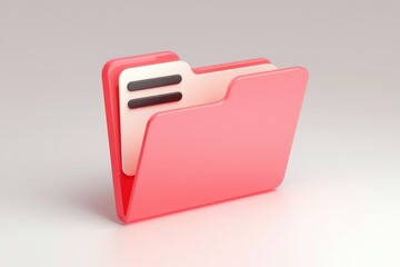 Leinwandbilder - A 3D render of a pink folder icon  representing digital file storage