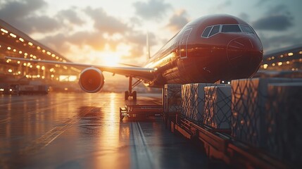 Cargo Plane at Sunset: Air Freight and Global Logistics