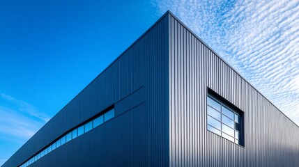 Aufkleber - A large building with a blue roof and windows