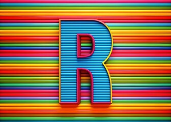 Poster - Creative Stripes Letter R Logotype for Modern Branding, Featuring Unique Design Elements and Copy Space for Versatile Applications in Corporate Identity and Advertising