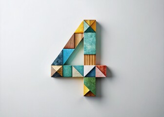 Poster - Cuatro Isolated on White Background - A Visual Representation of Four as a Concept in Minimalism, Geometric Shapes, and Abstract Composition for Creative Projects and Marketing Needs