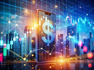 Poster - Double Exposure Photography Concept Featuring Payment Notification with Abstract Financial Symbols and Creative Visual Elements to Represent Transactions and Digital Payments