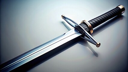 Poster - Elegant Black Sword Design on a Minimalist Background for Fashion Photography, Perfect for Graphic Design Projects and Modern Art Displays