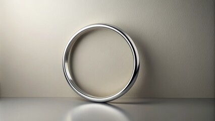 Poster - Elegant Minimalist Silver Circle on a Soft Background for Creative Design Projects and Modern Art Displays, Ideal for Use in Various Digital and Print Media