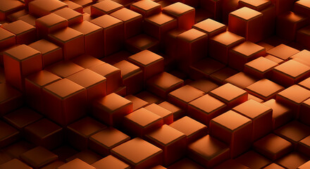 Poster - background of abstract digital geometric cubes with copy space