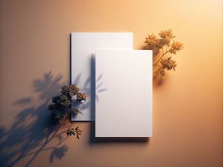 Poster - Elegant Silhouette Photography of Blank White Paper Isolated Mockups Perfect for Minimalist Designs and Creative Presentations in Advertising and Marketing Materials
