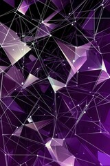 Poster - Geometric abstract design in silver and purple with intricate patterns. Generative AI