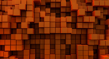 Poster - background of abstract digital geometric cubes with copy space
