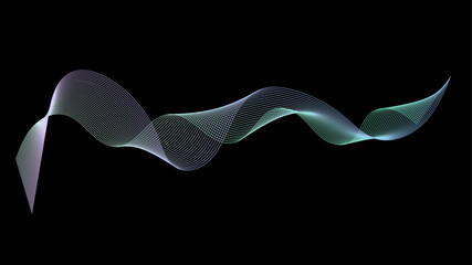 Poster - Dynamic gradient colorful flowing wave design element. Abstract wavy lines gradient vector line blend element.	
