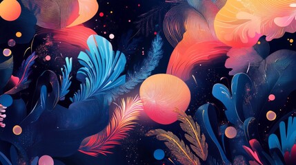 Wall Mural - New year greeting Illustration, AI Generative