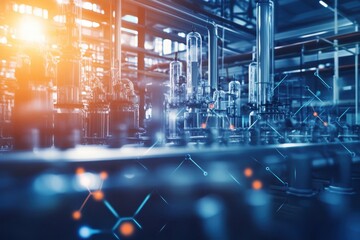 Poster - Industrial facility with advanced technology and pipes during daylight hours