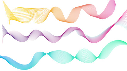 Poster - Dynamic gradient colorful flowing wave design element. Abstract wavy lines gradient vector line blend element. Wavy line gradient shapes set	
