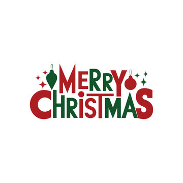 Merry Christmas Typography Vector Illustration lettering Design