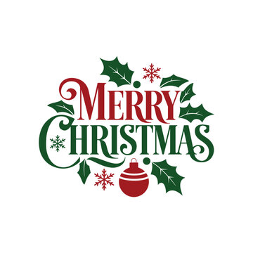 Merry Christmas Typography Vector Illustration lettering Design