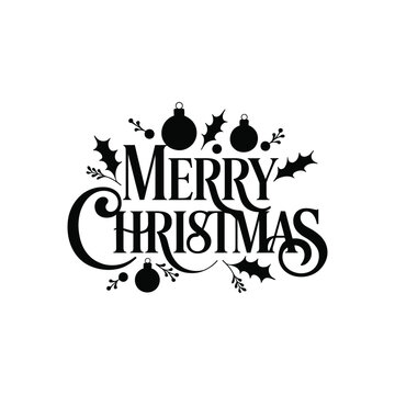 Merry Christmas Typography Vector Illustration lettering Design
