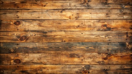 Aufkleber - Rustic Weathered Wooden Planks with a Warm Brown Hue, Displaying Knots and Grain Patterns
