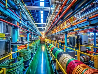 Poster - Inside View of Cable Production Factory: Exploring the Complex Network of Data and Electrical Transmission Cables in a State-of-the-Art Telecommunications Facility