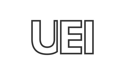 Poster - UEI logo design template with strong and modern bold text. Initial based vector logotype featuring simple and minimal typography. Trendy company identity.