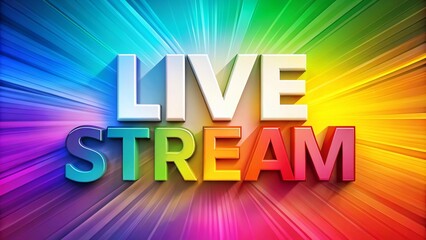 Poster - Live Stream Sign Emblem Logo in Panoramic Photography Style with Bold Colors and Modern Design for Digital Content Creators and Social Media Platforms